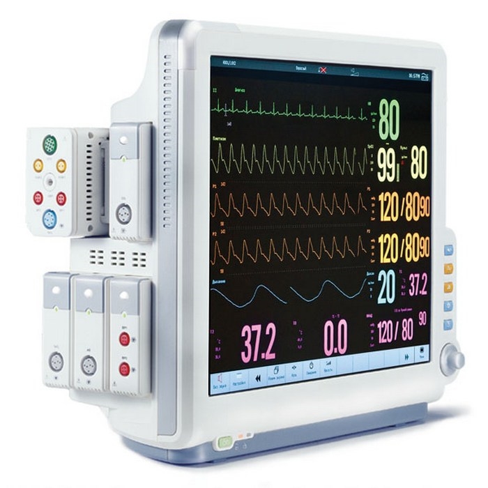 Монитор пациента Storm D6 с модулями EMS1.1 и EtCO2 в боковом потоке
 1