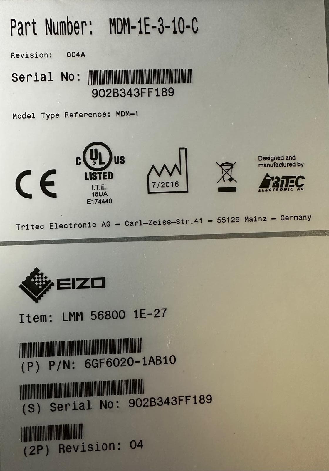 6GF6020-1AB10-Large Monitor Manager LMM56800
