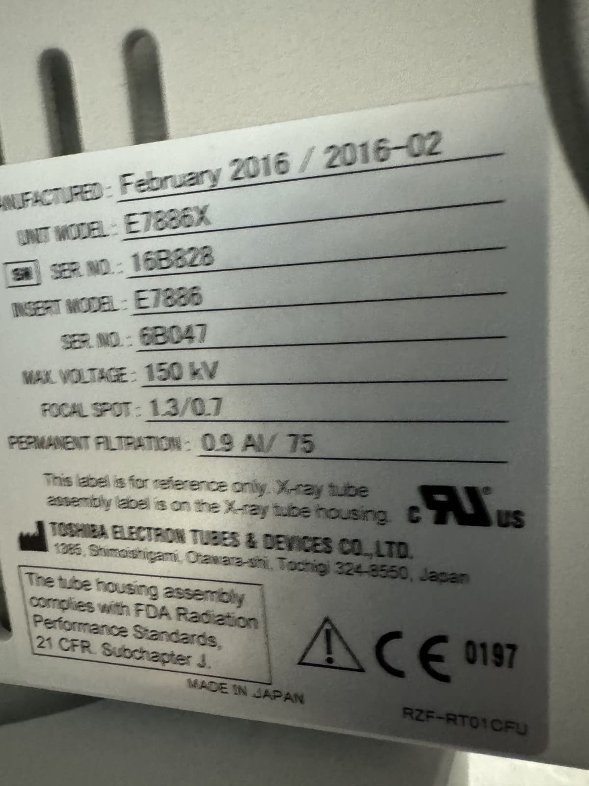 E7886x-X-Ray Tube E7886X