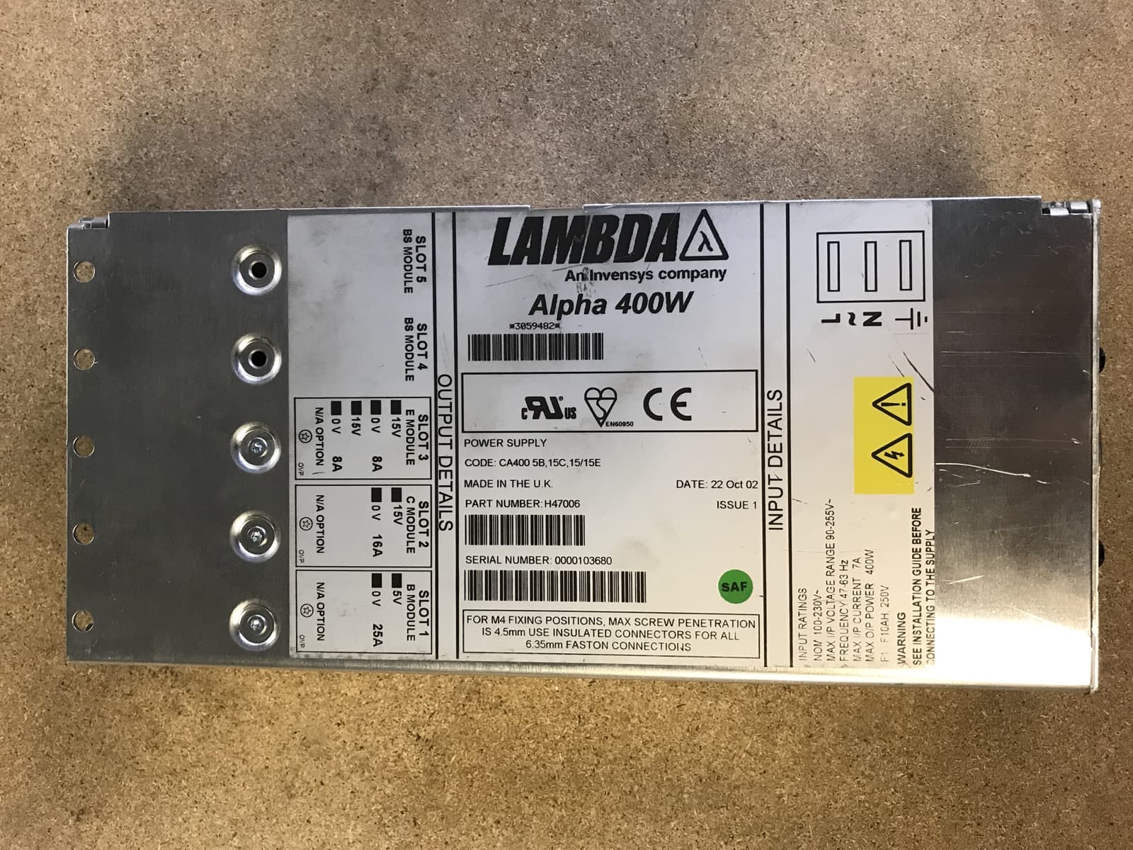 H47006-DC POWER alpha 400W