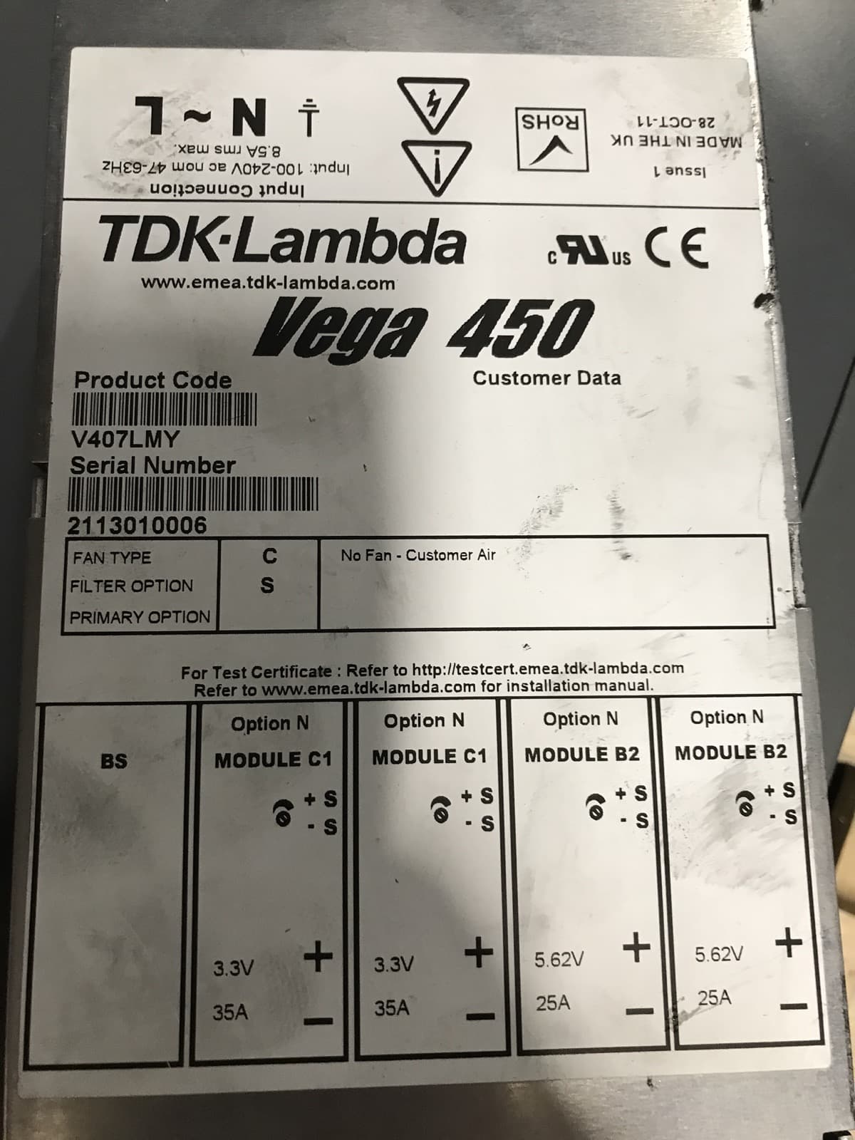 V407LMY-Vega 450 Power supply