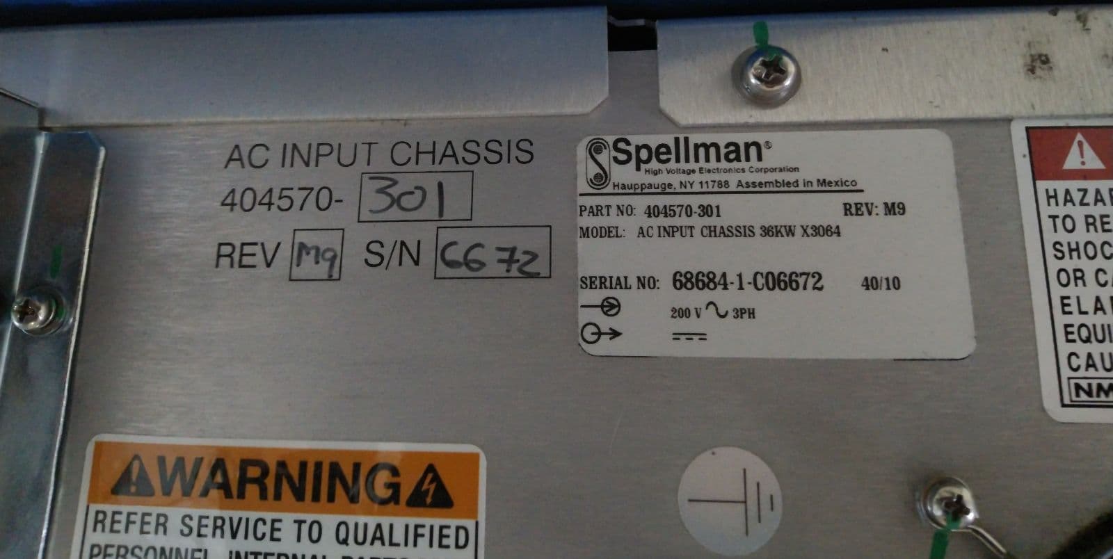 404570-301-Spellman AC Input Chassy